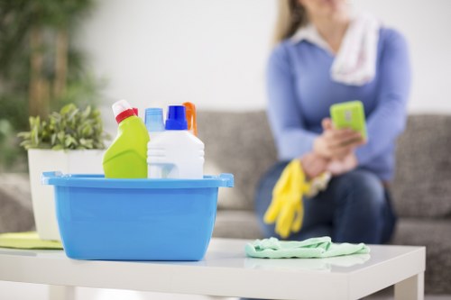 Deep cleaning a sofa with upholstery equipment