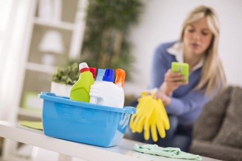 Experienced Muswell Hill carpet cleaners restoring a hallway carpet